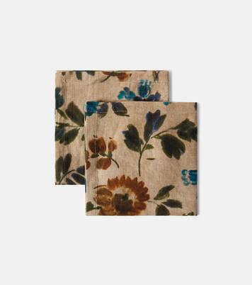 Rosalia set of 2 floral linen napkins | The House of Lyria