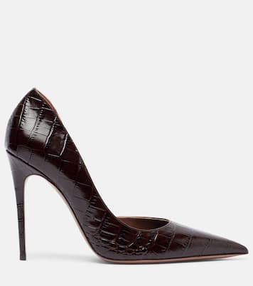 Vera croc-effect leather pumps | Paris Texas