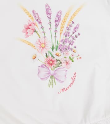 Ensemble t-shirt et legging en coton mélangé à fleurs | Monnalisa