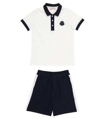 Cotton polo shirt and shorts set | Moncler Enfant