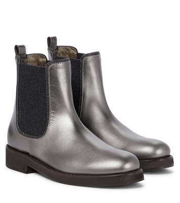 Leather Chelsea boots | Brunello Cucinelli Kids