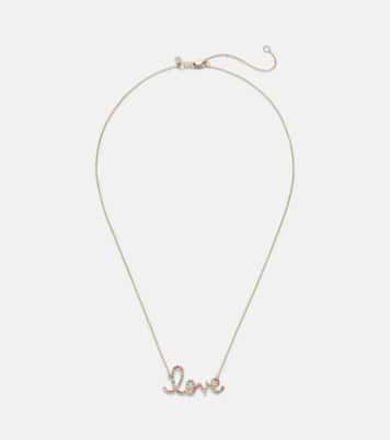 Collar Love de oro de 14 ct con zafiros | Sydney Evan