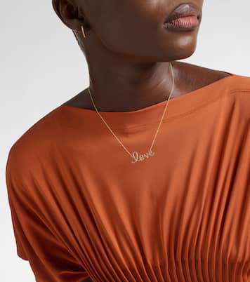 Collar Love de oro de 14 ct con zafiros | Sydney Evan