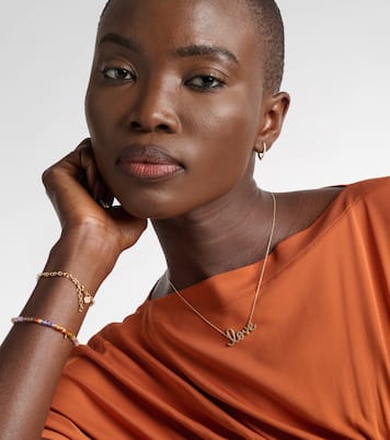 Collar Love de oro de 14 ct con zafiros | Sydney Evan