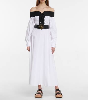 Robe midi Elias en coton à encolure bardot | Gabriela Hearst