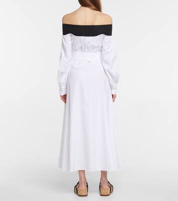 Robe midi Elias en coton à encolure bardot | Gabriela Hearst