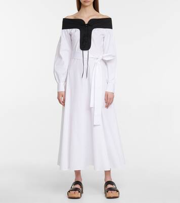 Robe midi Elias en coton à encolure bardot | Gabriela Hearst