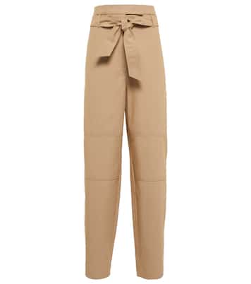Pantalon paper bag Canossa en coton mélangé | Max Mara
