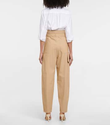 Pantalon paper bag Canossa en coton mélangé | Max Mara