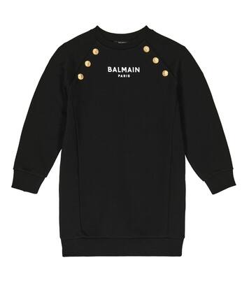 Embellished cotton jersey dress | Balmain Kids