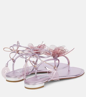 Verzierte Sandalen Zsa Zsa aus Metallic-Leder | Aquazzura