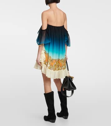 Off-shoulder printed silk minidress | Etro