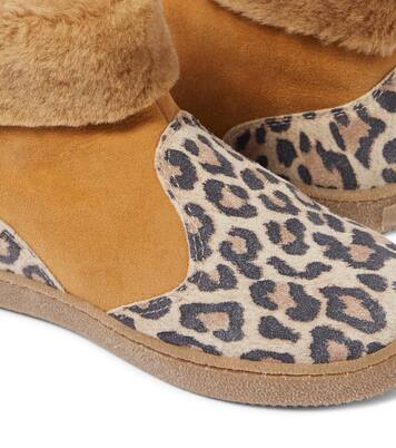 Shearling-trimmed suede ankle boots | PèPè
