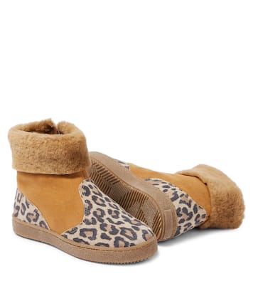 Shearling-trimmed suede ankle boots | PèPè