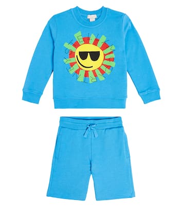 Set de sudadera y shorts de algodón | Stella McCartney Kids