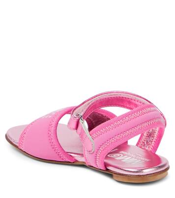 Embellished leather-trimmed sandals | MM6 Maison Margiela Kids