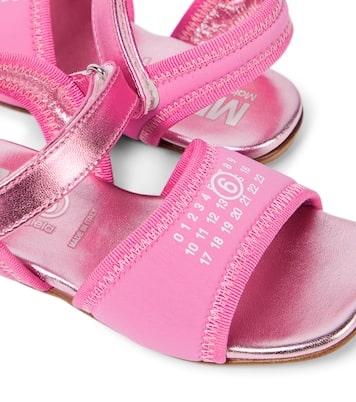 Embellished leather-trimmed sandals | MM6 Maison Margiela Kids