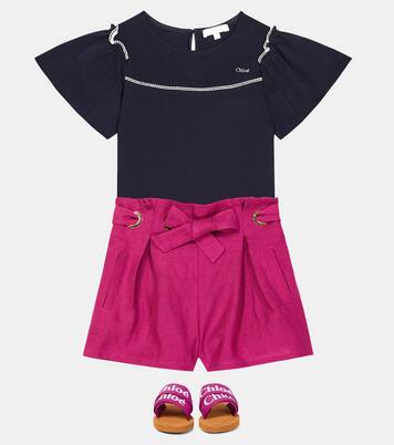 Sandali in canvas con logo | Chloé Kids