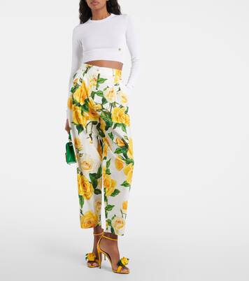 Cropped-Top aus einem Seidengemisch | Dolce&Gabbana