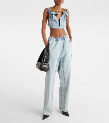 Ruffled denim bra top | Y/Project