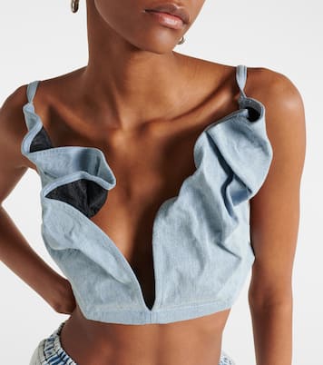 Ruffled denim bra top | Y/Project