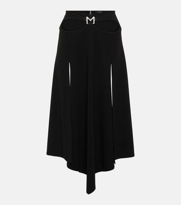 Logo asymmetric midi skirt | Mugler