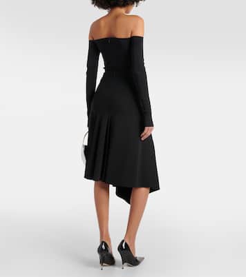 Logo asymmetric midi skirt | Mugler