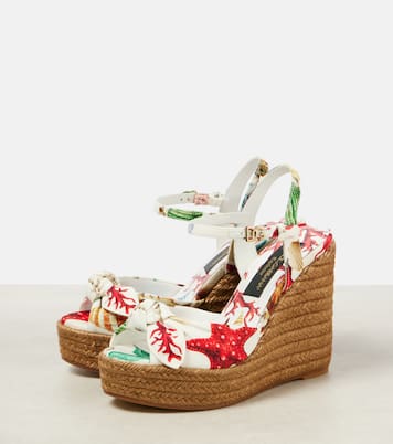 Sandalias con cuña Capri Cava estampadas | Dolce&Gabbana