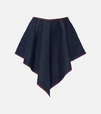 Minifalda asimétrica Triangle de denim | Alaïa