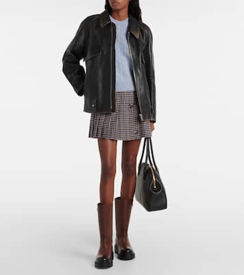 Logo leather boots | Prada