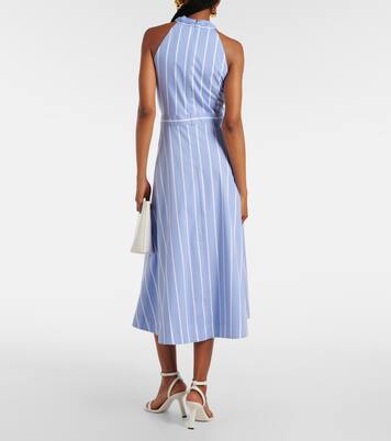 Robe midi Baylee rayée en coton mélangé | Veronica Beard