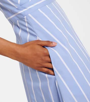 Robe midi Baylee rayée en coton mélangé | Veronica Beard