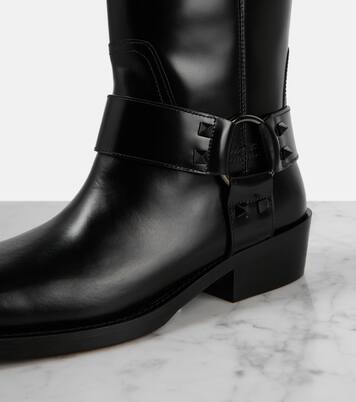 Bikerstiefel Rockstud aus Leder | Valentino Garavani