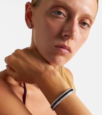 Diamond Pave Scales Stretch 18kt white gold bracelet with sapphires and diamonds | Shay Jewelry