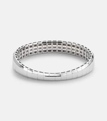 Diamond Pave Scales Stretch 18kt white gold bracelet with sapphires and diamonds | Shay Jewelry
