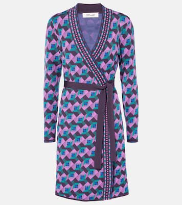 Edwina knitted jacquard wrap dress | Diane von Furstenberg
