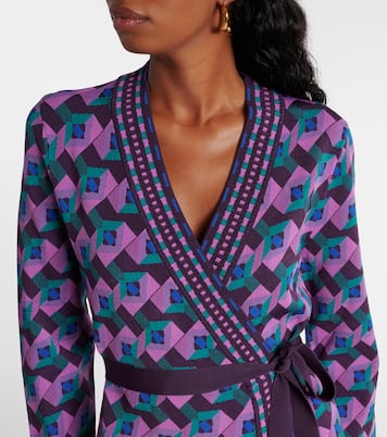 Edwina knitted jacquard wrap dress | Diane von Furstenberg