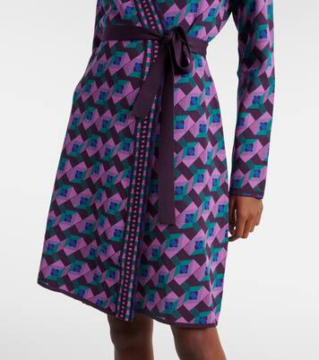 Edwina knitted jacquard wrap dress | Diane von Furstenberg