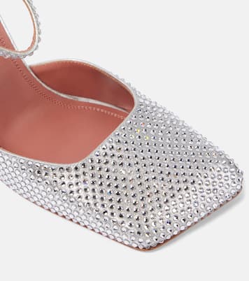 Verzierte Pumps Charlotte 95 aus Metallic-Leder  | Amina Muaddi