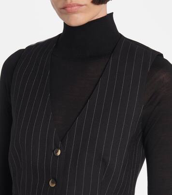 Pinstripe wool vest  | Wardrobe.NYC