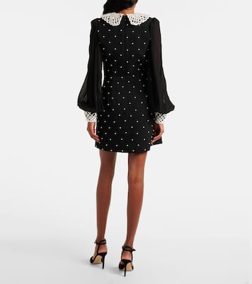 Abito corto Alvia in crêpe con cristalli | Rebecca Vallance