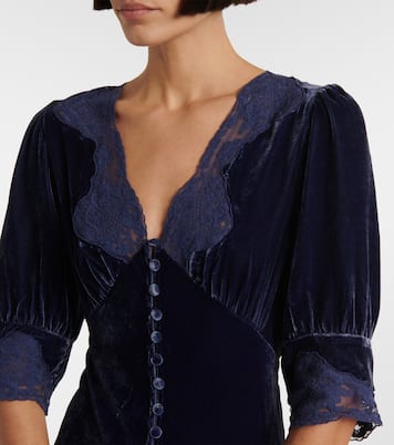 Robe longue Simone en velours | Rixo