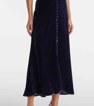 Robe longue Simone en velours | Rixo