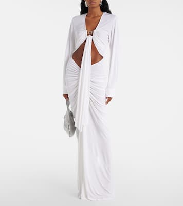 缀饰缩褶针织长礼服 | Christopher Esber