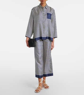Pantalon ample Nine rayé en soie | 'S Max Mara