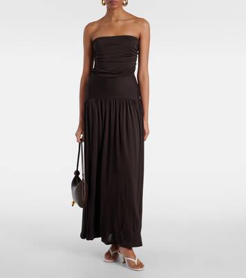 Mariana shirred jersey maxi dress | Staud