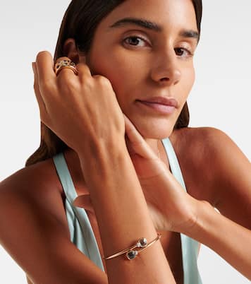 Bracciale Nudo in oro bianco 18kt con diamanti e topazio | Pomellato