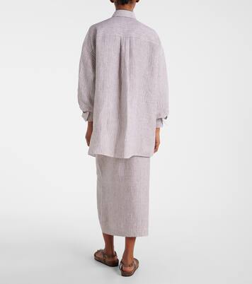 Monili striped linen shirt | Brunello Cucinelli