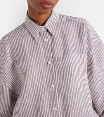 Monili striped linen shirt | Brunello Cucinelli