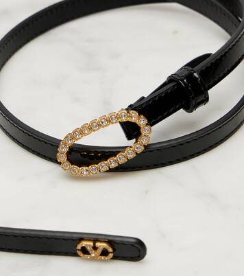 VLogo embellished leather belt | Valentino Garavani